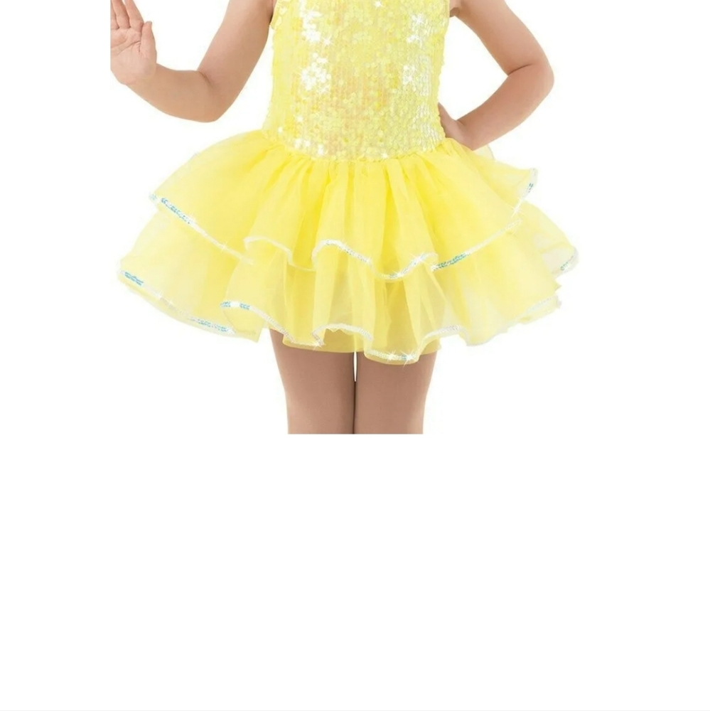 Weussman dance costume color yellow. Size SC